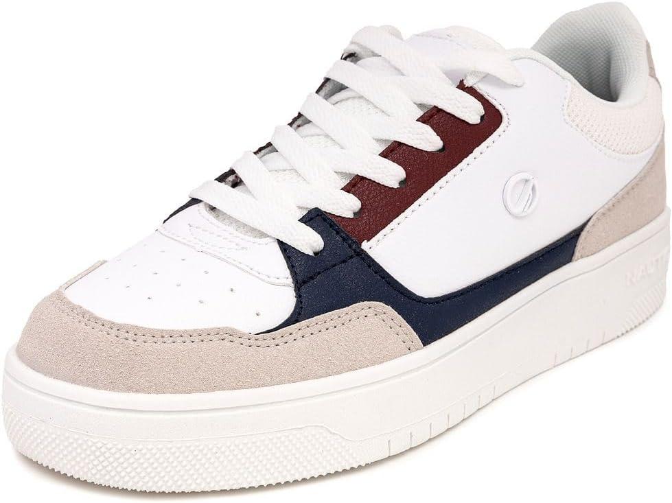Nautica Womens Lace-Up Fashion Sneakers  Low-Top Casual Walking & Tennis Shoes with Platform or Regular Heel (9.5, Red White Blue-nachez)