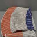 Abeigoi Modern Abstract Rug 5.2Ft Large Round Bedroom Rug Carpet Soft Mat Contemporary Living Room Rug Nonslip Floor Carpet Geometric Dining Room Rug Circle Carpet Throw Rug for Home Decor, Red/ Blue