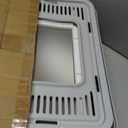 Enclosed Cat Litter Box with Lid Top Exit Covered Metal Stainless Steel Litter Box Leak Proof & Odorless Easy to Clean Including Cat Litter Scoop and Litter Mat