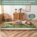 MAXYOYO Futon Mattress, Padded Japanese Floor Mattress Quilted Mattress Topper, Extra Thick Folding Sleeping Pad Breathable Floor Lounger Guest Couch for Camping, Green, Full