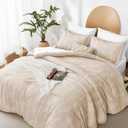 Kozyhvn Floral Comforter Set Queen Khaki, Cute Flower Bed in a Bag Queen Boho 7 Pieces, Soft Fluffy Bedding Sets with Comforter, Sheets, Pillowcases & Shams, All Season