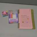 Uchida Of America 4300-10C 10-Piece 0.3 Point Size Le Pen Drawing Pen Set, Blue, Orange, Lavender, Pink, Light Blue And Habit Tracker Goals And Extra Jumbo Pencil With Sharpener