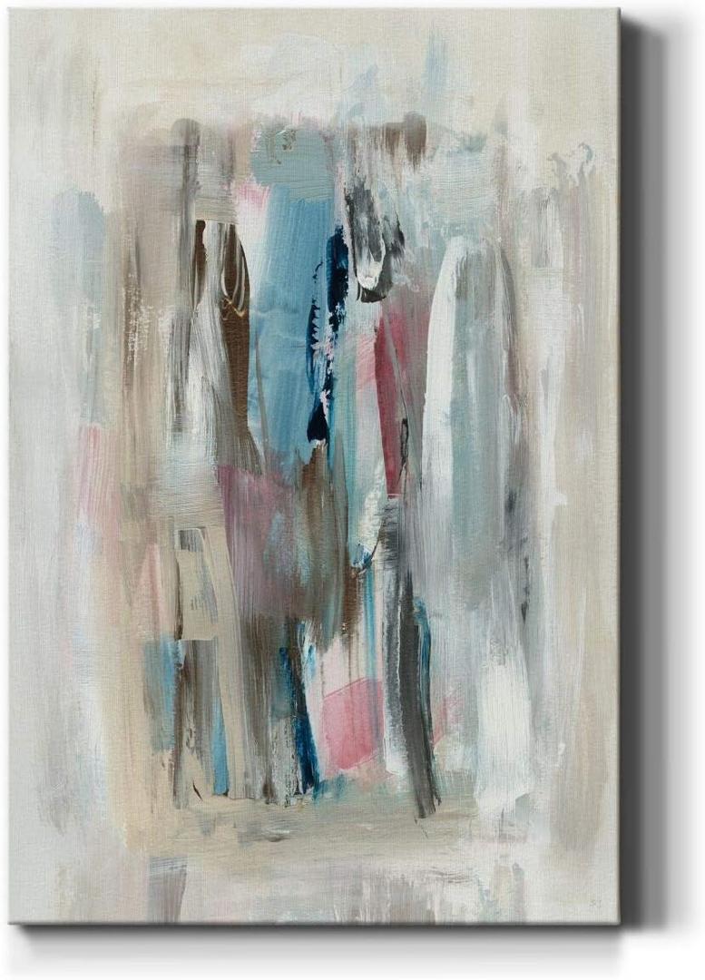 Renditions Gallery Abstract Wall Art Prints for Home Decor Rustic Pastel Colored Dusk Blush Canvas Paintings for Living Room Kitchen Office Walls - 12"X18" LT15