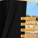 HolidayIdeas Outdoor Curtains for Patio Waterproof, 4 Panels - 54 x 95 Inch - Privacy Protection & Light Filtering Curtains Black Grommet Outside Curtains for Porch, Gazebo, Pergola, Backyard