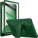 Soke Case for iPad 9th/8th/7th Generation 10.2-Inch (2021/2020/2019 Release), with Built-in Screen Protector and Kickstand, Rugged Full Body Protective Cover for Apple iPad 10.2 Inch - Alpine Green (Alpine Green)