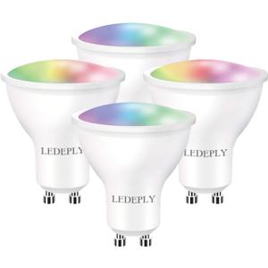 GU10 Smart Spot Light Bulb Compatible with Alexa, Google Home, SmartThings, 5W WiFi LED Track Light Bulbs, Color Changing, No Hub Required, 4 Pack
