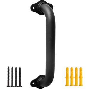 12 Inch Wall Mount Stairs Hand Rails Indoor - 1FT Metal Pipe Handrail, Outdoor Stairway Steps Safety Railing, Deck Porch Rail, Safety Grab Bar for Stairs (Matte Black)