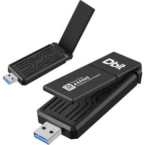 DBIT WiFi6E USB 3.0 WiFi Adapter for PC, AX5400M 802.11AX, Tri-Band 6GHz/5GHz/2.4GHz, WPA3, Wireless USB WiFi Dongle Network Adapter for PC Laptop, Only Compatible with Windows 11/10