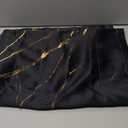 Marble Kitchen Valances Window Curtain,Abstract Gold and Black Marble Pattern Curtain Valances for Bedroom Bathroom Living Room Cafe,52x18 inch