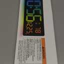 Digital Wall Clock Large Display 16", Digital Clock with 11 RGB Colors Changing Remote Control, LED Clocks with Night Lights for Living Room Bedroom Office Classroom Decor, Auto DST (Multicolor)