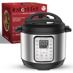 Instant Pot Duo Plus 9-in-1 Multicooker, Pressure Cooker, Slow Cook, Rice Maker, Steamer, Saut, Yogurt, Warmer & Sterilizer, Includes App With Over 800 Recipes, Stainless Steel, 6 Quarts