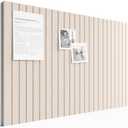 Bumusty Large Cork Board Alternative-36 x 24" Felt Bulletin Board Tiles, with 30 Pushpins, 40 Adhesive Tabs, 6-Pack Slat Wall Paneling, Cork Boards for Office Push Pin Board Felt Board-Oatmeal