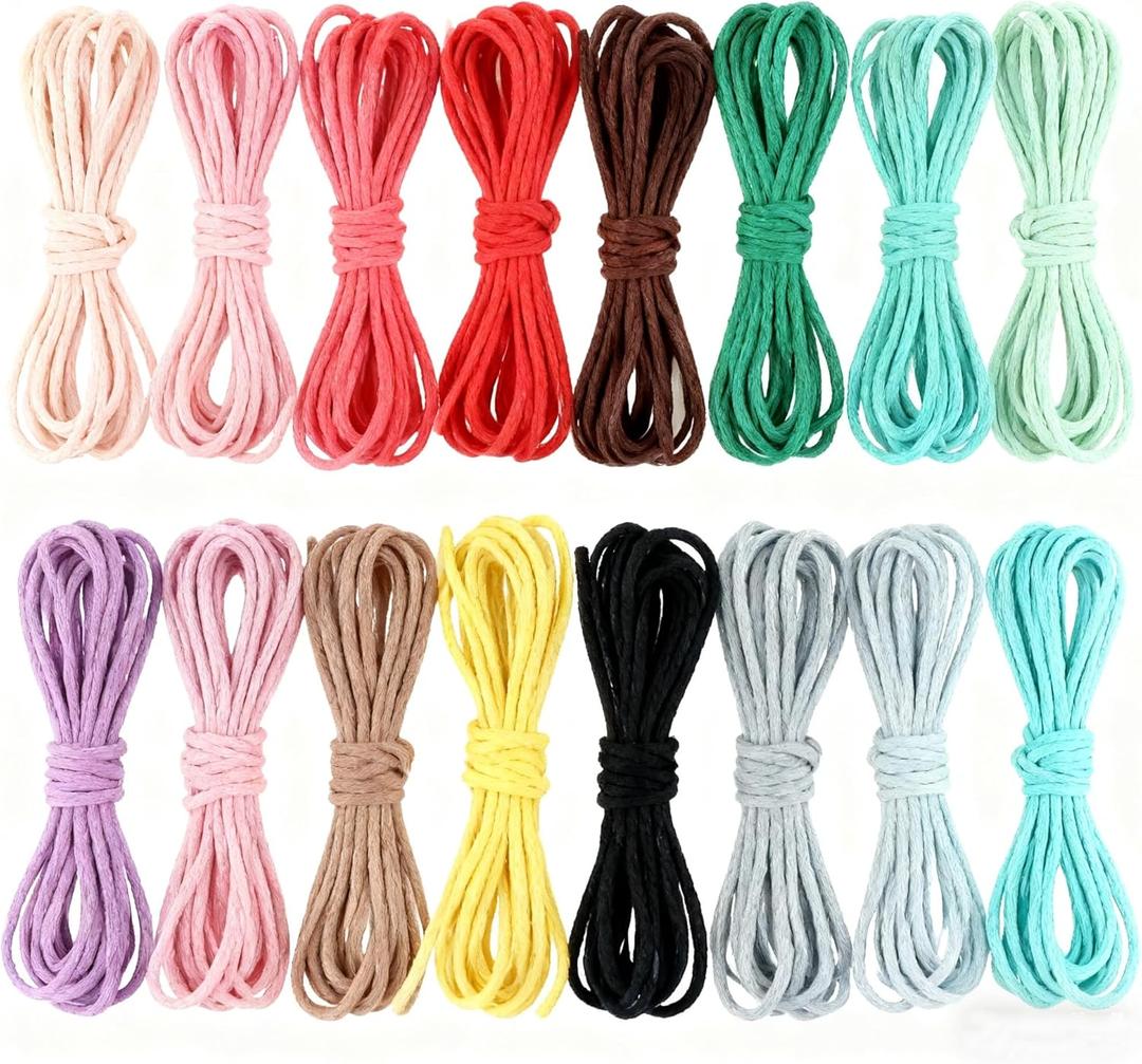 18-Pack 39Yard Stretchy Bracelet String, Multicolor 2mm Round Heavy Stretch Cord for Bracelets - Sturdy Rainbow Elastic Strings for Jewelry Making, Necklaces, Beading and Crafts, for Age18+