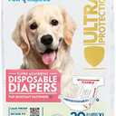 Paw Inspired 20ct Disposable Dog Diapers | Female Dog Diapers Ultra Protection | Diapers for Dogs in Heat, Excitable Urination, or Incontinence (X-Large)
