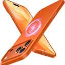 TORRAS Magnetic Slim Fit for iPhone 17 Pro Case 6.3 inch, UltraThin, Compatible with MagSafe, Lightweight Matte AntiScratch Hard PC Cover Phone Case for iPhone 17 Pro OriginFit, Glossy Orange