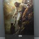Wall HDQ Jesus Wall Art God Help Wall Decor Christian Pictures Hand of God Print Painting for Bedroom Living Room Bathroom Office Framed Artwork Read to Hand (24.00" x 36.00"ch)