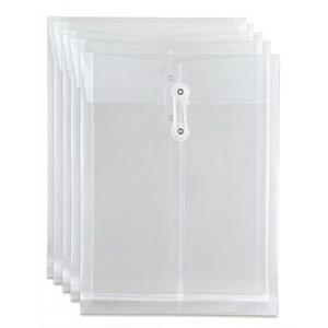 10 Pack Clear Plastic Envelopes, Reusable & Waterproof File Folders with String and Snap Button, Expansion File, for Documents School Home Work Office, Letter Size