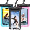 3 Pack Waterproof Phone Pouch IPX8 Universal Waterproof Case Dry Bag Phone Protector for iPhone 17/16/15/14 Pro Max Plus XS XR X8 Galaxy S25 S24 Pixel Up to 8.4"(Multicolor 3)