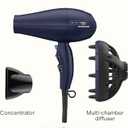 INFINITI PRO CONAIR Hair Dryer with Innovative Diffuser, Enhances Curls and Waves While Reducing Frizz, Dark Blue