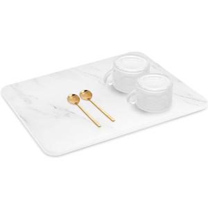 Stone Dish Drying Mat for Kitchen Counter – Diatomaceous Earth Drying Mat | FastAbsorbing, Minimalist Design, Durable Diatomite | NonSlip, Heat Resistant, EasytoClean | 16"x12" | USA Brand