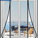 LONGEAS Magnetic Screen Door Upgraded PET Mesh Stronger Than Fiberglass and Polyester,Hands Free,Keeps Bugs Out,Pet & Kid Friendly,Suitable for Sliding Door,Large Patio Door and French Door-72''x80''