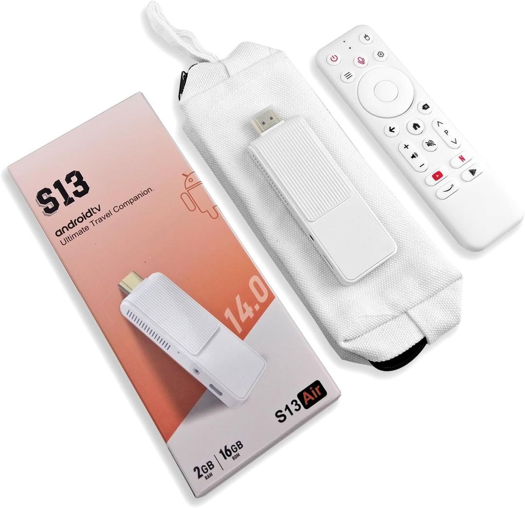 BOXPUT S13 Air Android TV Stick 14.0 RK3518 4K Smart TV Stick 2025 Android-Streaming Devies WIFI6 2GB RAM 16GB ROM with BT Voice Remote (with Gift Dust Bag)