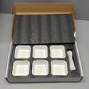 6 Oz White Porcelain Serving Bowls Set – 6 Small Bowls and 6 Serving Spoons – Sturdy, Oven- and Dishwasher-Safe Ceramic Condiment Cups for Sauces, Desserts and Appetizers