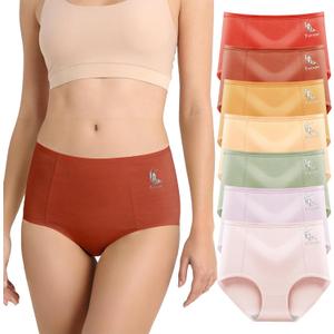 Women's Cotton Underwear High Waiste Full Coverage Ladies panties Breathable Briefs Underpants Regular & Plus Size,5X