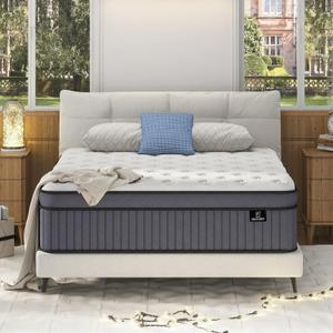12 Inch King Size Mattress, Firm King Mattress in A Box, Hybrid Mattresses with Gel Memory Foam & Pocket Springs, Zoned Pressure Relief, Upgrade Support, CertiPUR-US, 365-Night Trial