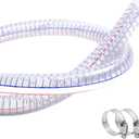 QuQuyi 1-3/4 Inch ID x 2-1/8 Inch OD Heavy-Duty Steel Wire Suction PVC Tubing High Pressure UV Chemical Resistant Thick Vinyl Hose Tube, 3.3 FT