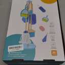 WHOHOLL 9 Pcs Wooden Kids Cleaning Toy Set, Cleaning Toys for Toddlers 3-6, Housekeeping Play Set Includes Broom Mop Duster Dustpan Sponge and Organizing Stand, Christmas Birthday Gifts for Boys Girls