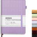 Lined Journal Notebook for Women Men, 192 Pages 100 GSM Thick Paper, Hardcover Embossed Leather Journals for Writing, A5 College Ruled Business, Work & School, 5.8"×8.5"(Purple)