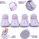 Dog Shoes, Dog Sandals for Hot Pavement, Non-Slip Waterproof Dog Booties for Winter Snowy Day and Summer, Adjustable Straps Easy-Clean Beach Outdoor Pet Boots Rugged Sole-4Pcs Purple, Size: Size 1: (1.61''x1.18'')(L*W)