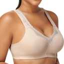 Minimizer Cotton Bra for Women Full Coverage Wireless Non Padded Plus Size(Beige,36DDD) (Beige)