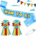 Boy Story Mom to Be Sash Baby Shower Decorations, It's a Boy Stroy Mommy to Be Sash Dad Corsage Set for Pregnant Mommy Dress Gift