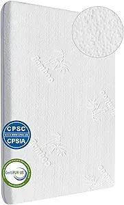 Bassinet Mattress Topper 32x18x1.5Bamboo Fiber and Microfiber Cover,Dual Side Gel Memory Foam Mattress.with ronbei Bassinet Mattress，Ingenuity Foldaway Rocking Bassinet and Dream On Me Poppy Bassinet