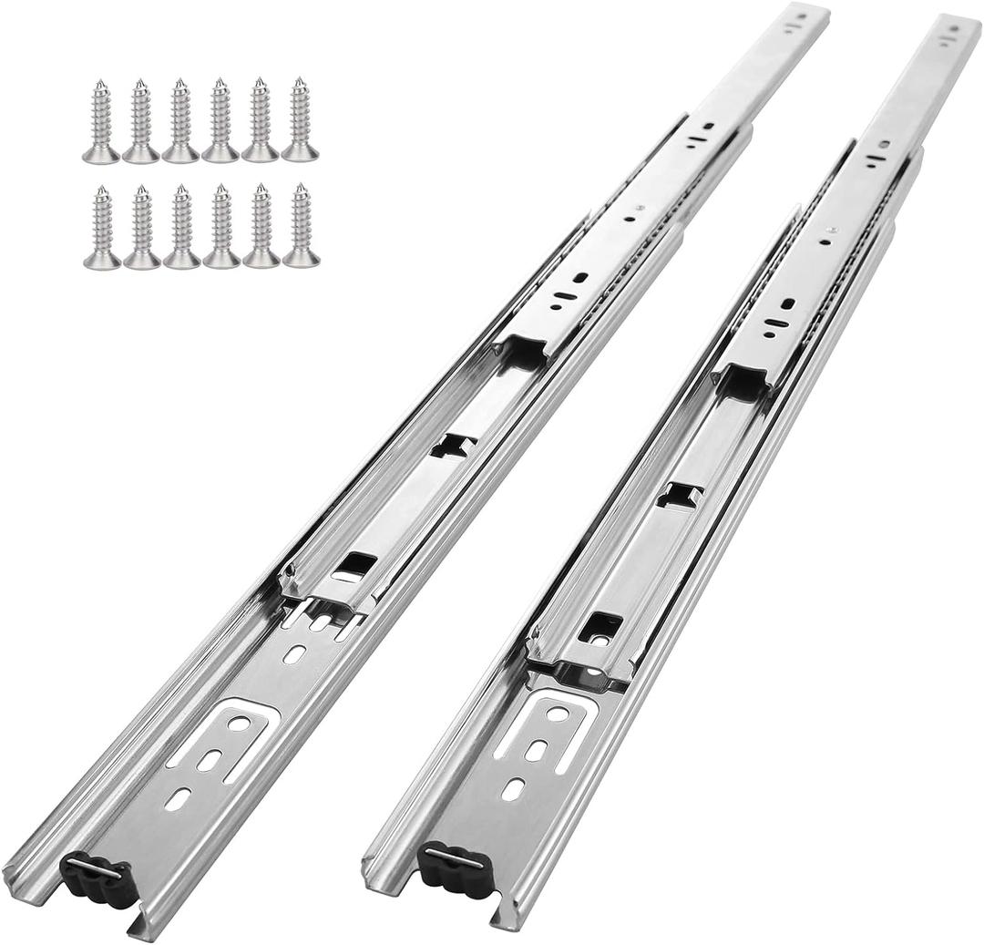 10 Pair of 16 Inch Drawer Slides,100 LB Capacity Full Extension Side Mount Drawer Rails