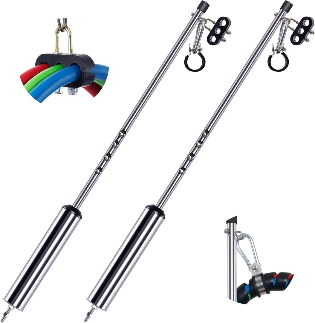 40 Swivel Pogo Stick for Semi Truck & Air Brake Line, Heavy Duty Stainless Steel with Clamp, 3 Hole Clamp, Lock Screw - 2Pcs