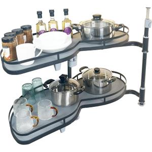 HANKEY Swing Right Blind Corner Cabinet Pull Out Organizer 2-Tier Slide Out Kitchen Organizers and Storage with Soft Close, Kitchen Cabinet Lazy Susan Organizer for Cabinet 32inch, Right Open