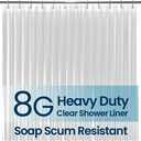 LiBa Bathroom Shower Curtain Waterproof Plastic Shower Curtain Premium PEVA Non-Toxic with Rust Proof Grommets Clear 8G Bathroom Accessories 72x72