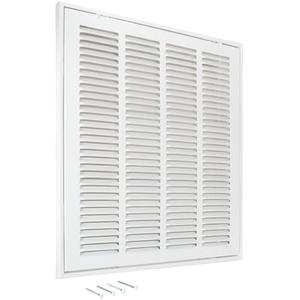 EZ-FLO 16 x 16 Inch (Duct Opening) Return Air Vent Cover for Wall or Ceiling, Solid Steel Return Air Filter Grille, HVAC Vent Cover, White, 61654