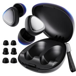 Nepagz Noise Cancelling Ear Plugs for Sleeping, Reusable Silicone Earplugs with 6 Eartips and Carry Case, Earplugs for Sleep, Focus & Noise Reduction 45dB, Travel, Concert & Hearing Protection, Black