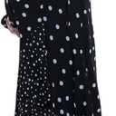Motherhood Maternity Womens Long Sleeve Wrap Flounce Midi Pregnancy Dress (Medium, Mixed Dot)