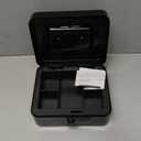 KYODOLED Medium Metal Cash Box with Combination Lock Safe and Money Tray for Security 7.87"x 6.30"x 3.54" Black (Medium, Black)