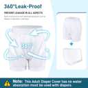 Carer Adult Diaper Cover Unisex Washable Incontinence Boxer Briefs Enclosed Elastic, Widened Waistband Design Leakproof Incontinence Underwear for Men Women Incontinence Supplies, 3XL