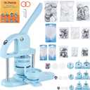 VEVOR Button Maker, 1/1.25/2.28 inch(25/32/58mm) 3-in-1 Pin Maker, 300pcs Button Parts, Ergonomic Arc Handle Punch Press Kit, Button Maker Machine with Panda Magic Book, for Children DIY Gifts, Blue