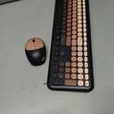 HotFox Wireless Keyboard and Mouse Combo, Full-Size Retro Typewriter Keyboard with Round Keycaps, Ergonomic Design for Windows PC, Home and Office Use -Red