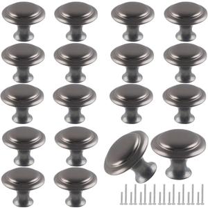 Romeda 18 Piece Drawer Knobs, 30mm Gray Cabinet Knobs, Dresser & Kitchen Drawer Pulls with Screw