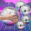 CHENGU 3Pack Large Disco Ball Decor Silver Mirror Disco Themed Party Decorations Reflective Hanging Ornament for Wedding Ballroom Dance and Music Hall Festivals Club Stage Prom Props