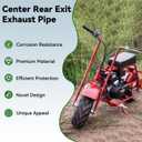 Upgraded Center Rear Exit Exhaust Pipe Compatible with Predator 79cc 98cc 99cc 3.0HP 154F Engine Mini Bike Coleman CT100U Massimo MB100 F-RP GMB100 Rascal Lite Parts Silver